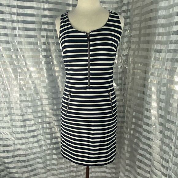 MICHAEL Michael Kors Black/White Stripe Sleeveless Dress - Picture 1 of 5